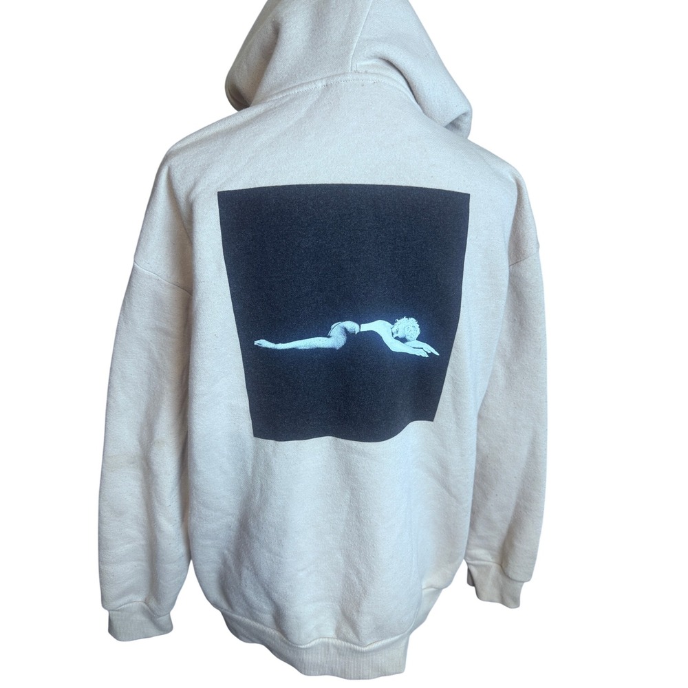 Forever 21 Marilyn Monroe Graphic Hoodie Beige Quote Sweatshirt Womens Medium